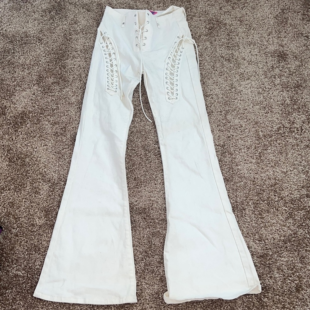 Edikted White Flare Pants